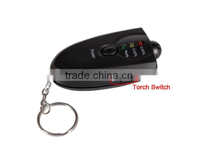 New Black LED Digital alcohol Breathalyzer tester with Flashlight