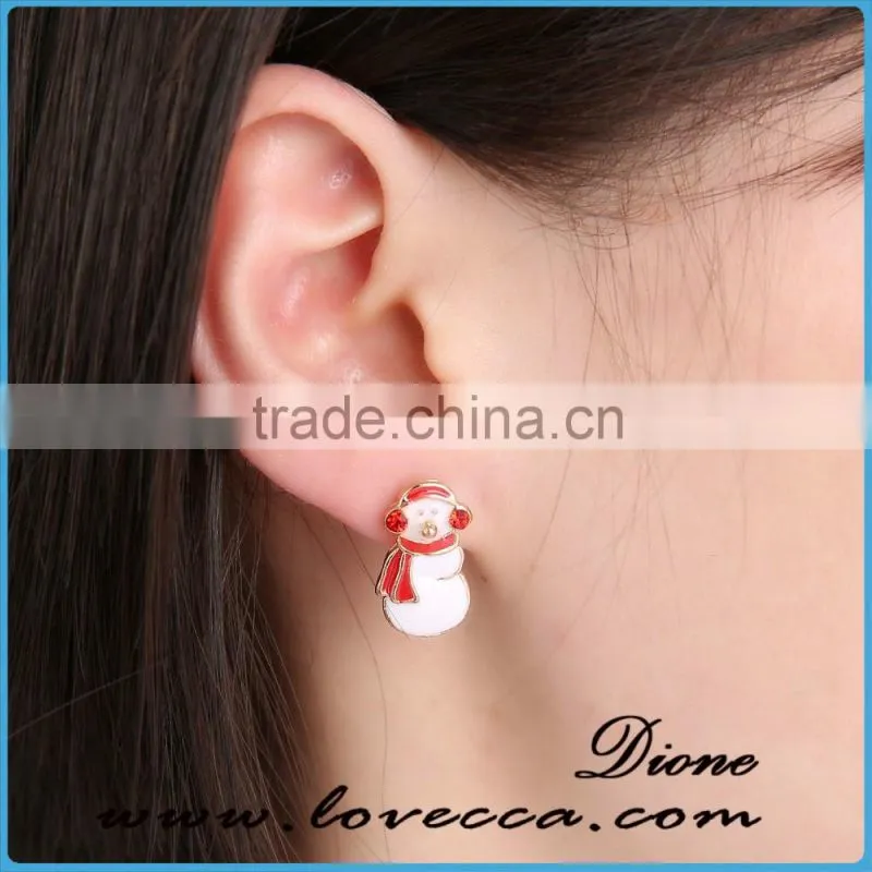 Snowman Bead Earrings, Crystal beaded earring