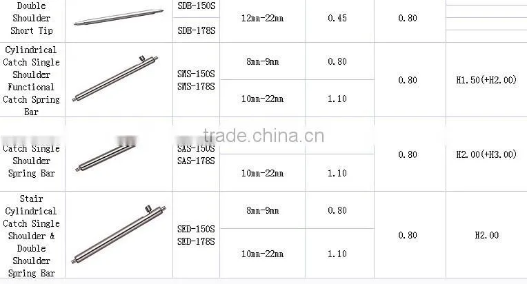 304 stainless steel watch spring bar