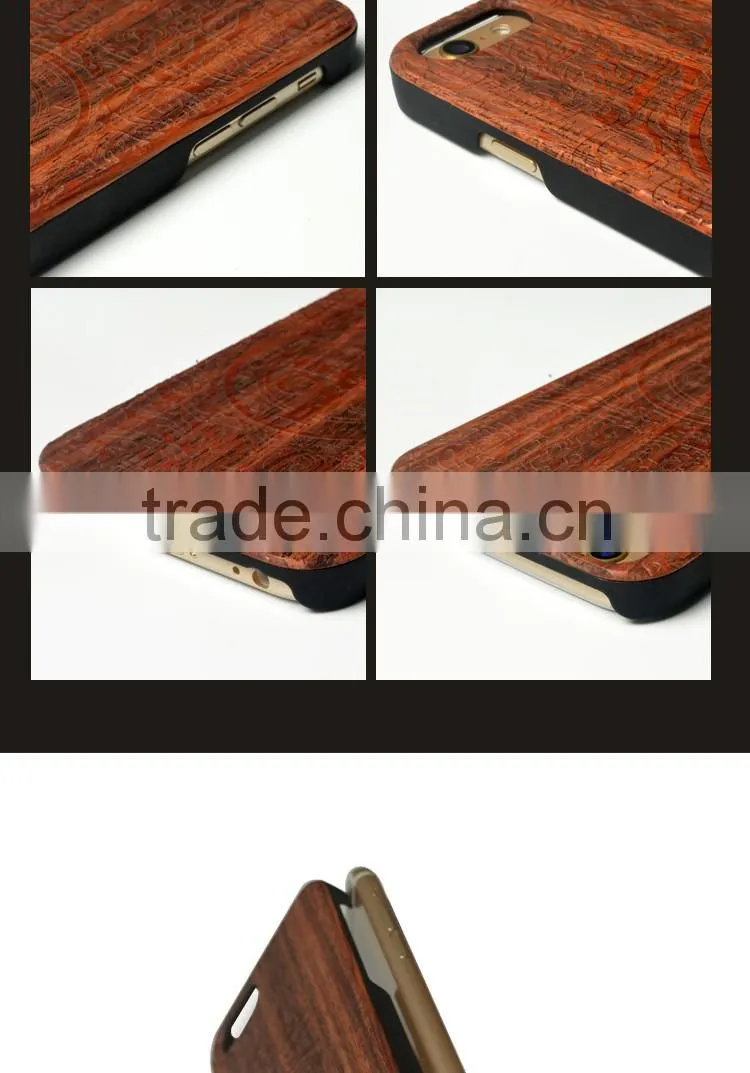 Luxury Hard Wooden Laser Logo Protective Phone Case Cover For Apple iPhone 6 6s Plus