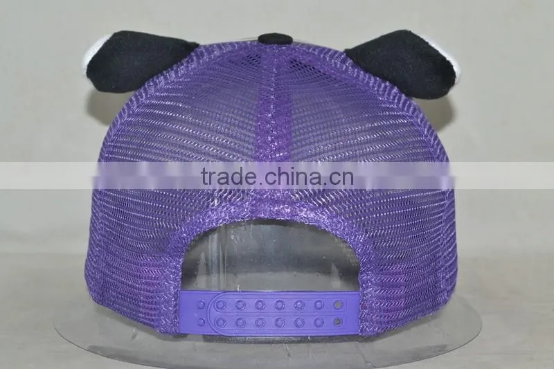 Guangzhou hat factory professional custom 100% cotton cute cartoon hippo shape trucker cap