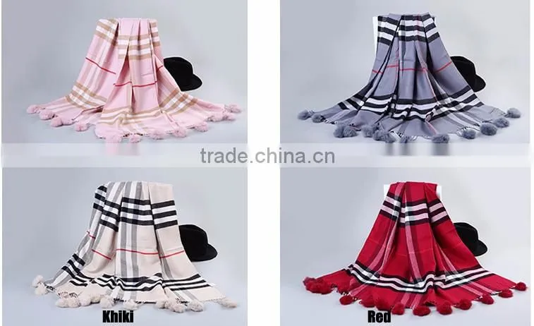 Women's Plaid Blanket Long Shawl Big Grid Winter Warm Lattice Large Scarf Wrap