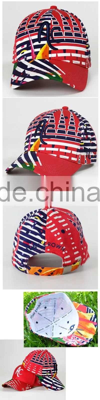custom red flat brim 3D embroidered logo baseball cap