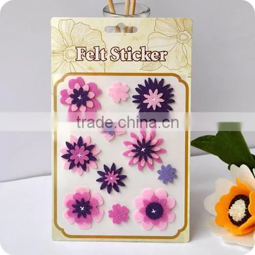 adhesive felt sticker, 3d sticker , handmade felt sticker, scrapbooking sticker, layered sticker , flower felt sticker