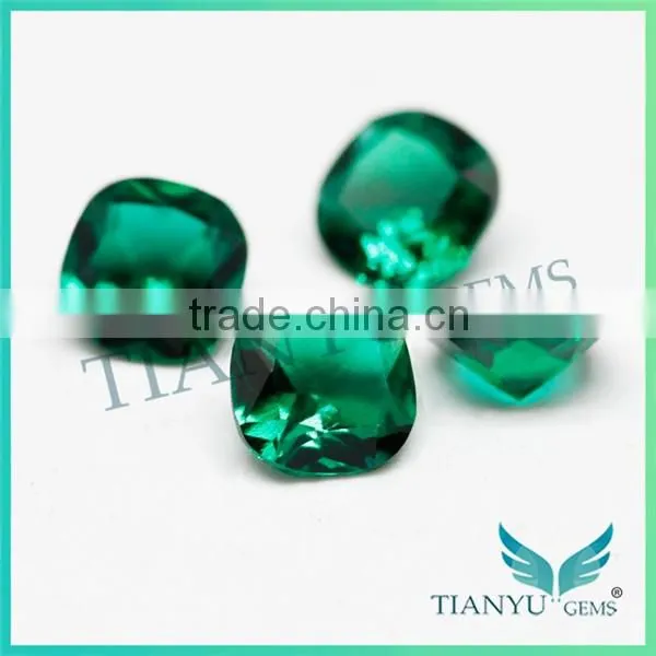 Wholesale blue emerald stone bulk gemstone /rough cut synthetic russian emerald price per carat