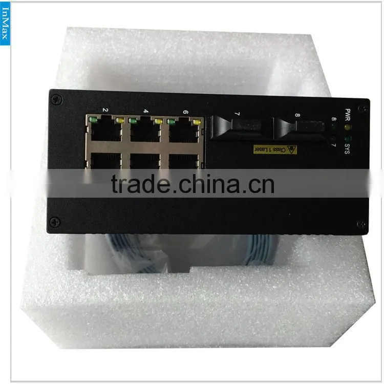 Managed network Switch, Layer 2 8 Port 100M Din-Rail IEC61850 Simple Optical fiber ethernet switch i608A