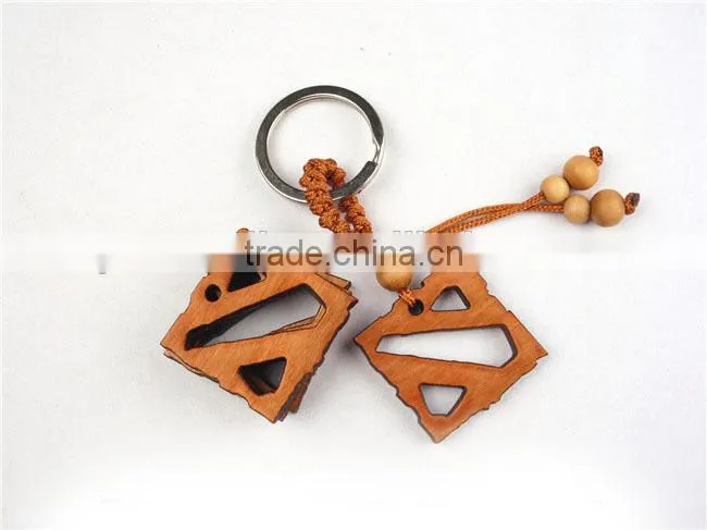 Dota 2 Blizzard custom keychain key rings wood carving keychain