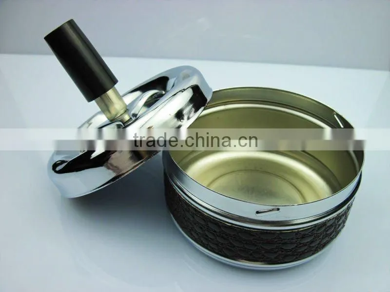 crystal rhinestone metal round ashtray