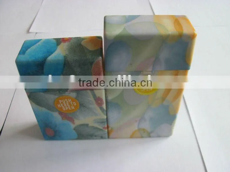 Original color plastic cigarette case. Automatic open plastic cigarette case.