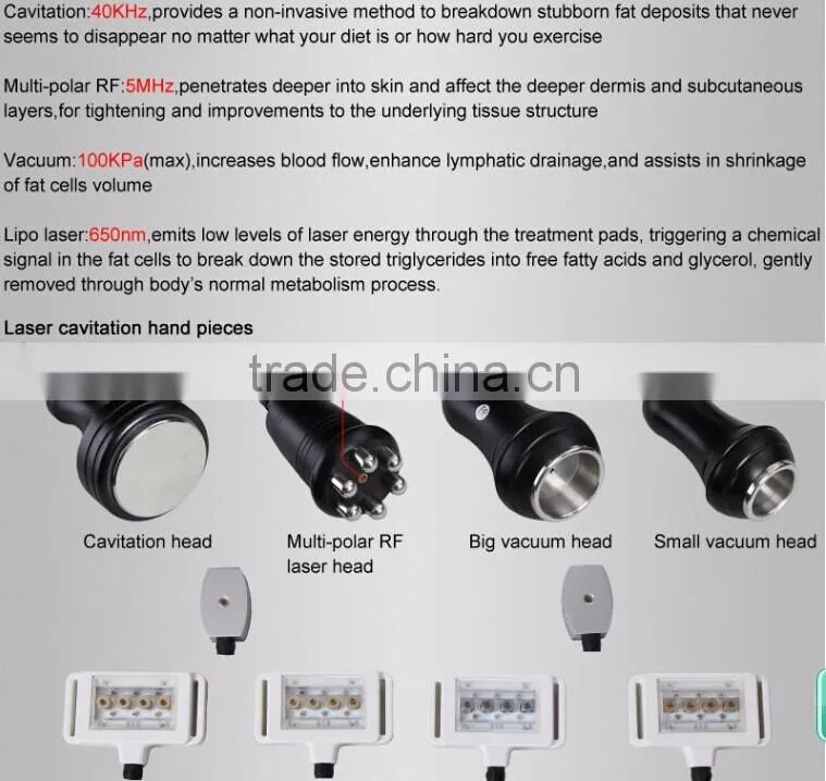 Diode Lipo Laser+Cavitation +RF+Vacuum Slimming Machine (LS650)