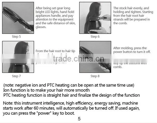 New design electric hair straightening brush with 2 in 1 packaging