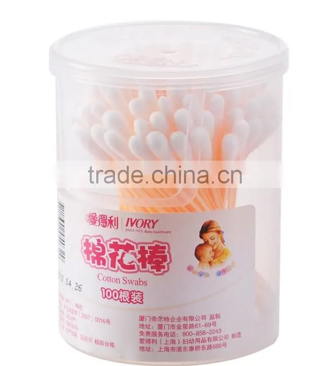 100 Pcs Long Handle Cotton Swab With Plastic Box