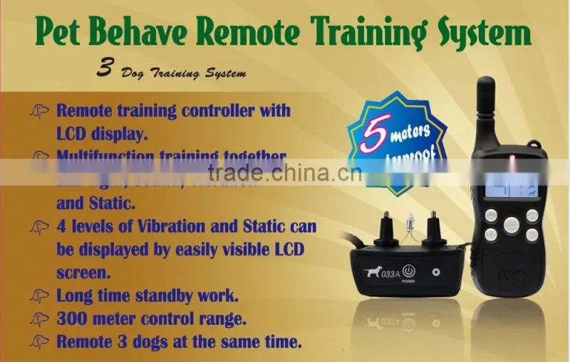 Visson wholesale pet training products VS-033 electric remote dog training collar with waterproof