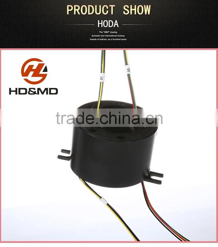 Low noise ISO9001 through bore slip ring