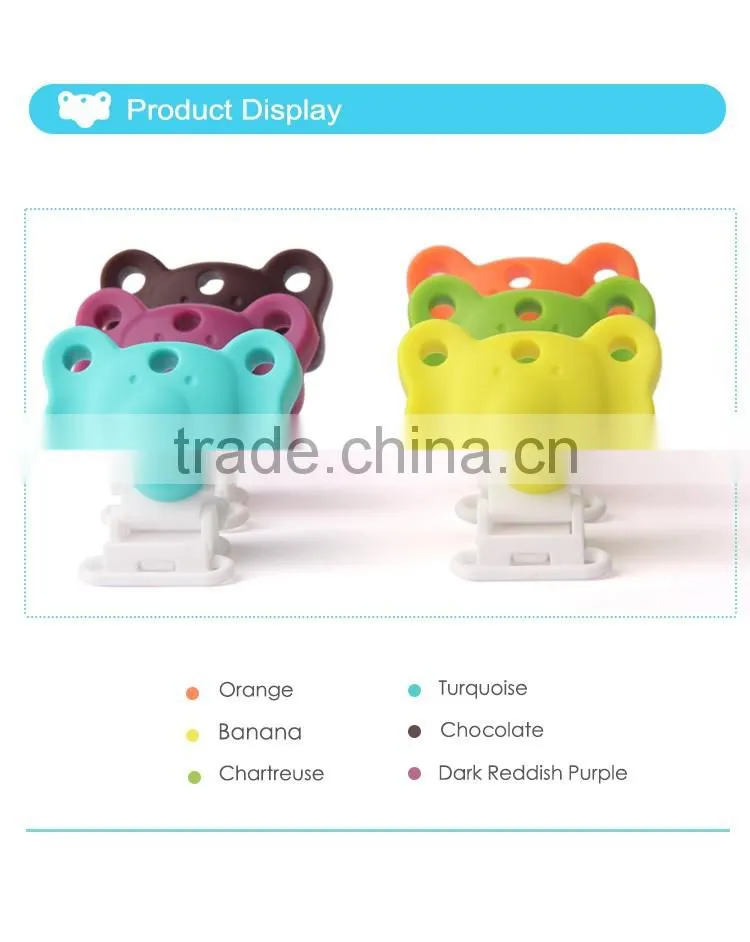 New design baby pacifier clips FDA silicone pacifier clips