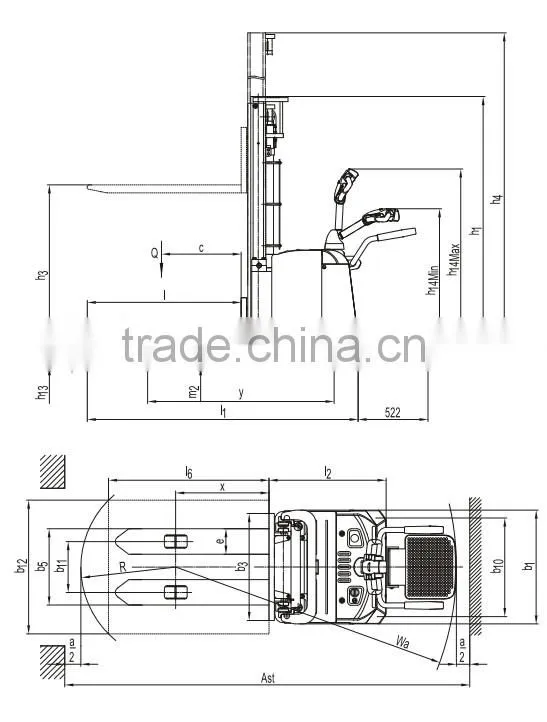 High Quality CE/ISO approved 1.4T-1.6T Full electric stacker stand drive JEAKUE ES14 ES16
