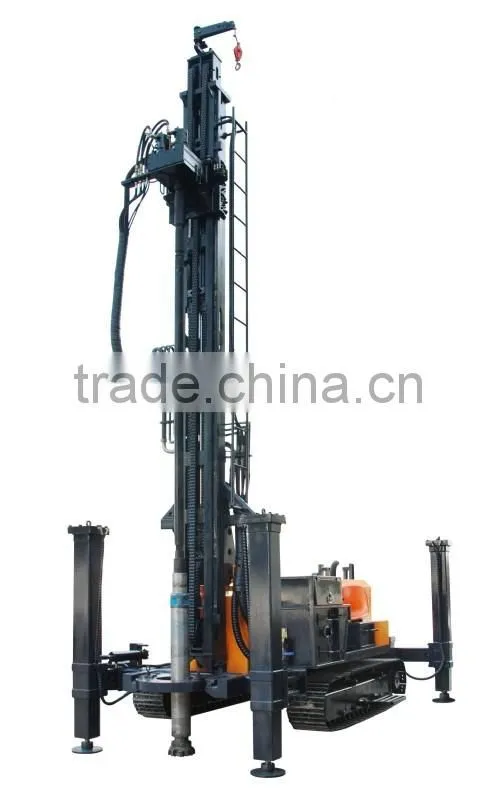 KW400 250m depth 110 ~ 273mm diameter crawler mounted multifunctional geothermal water well drilling rig