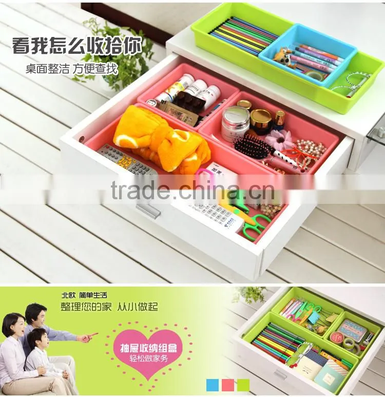 Pure Color desktop storage case Office Home Drawer Organizer-Pink M size