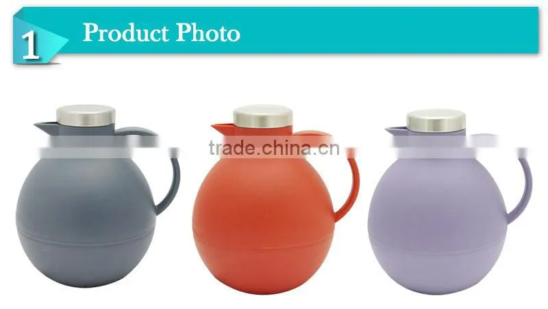 2014Round shape keep hot&cold carafe plastic body thermos carafe jug(JGEH)