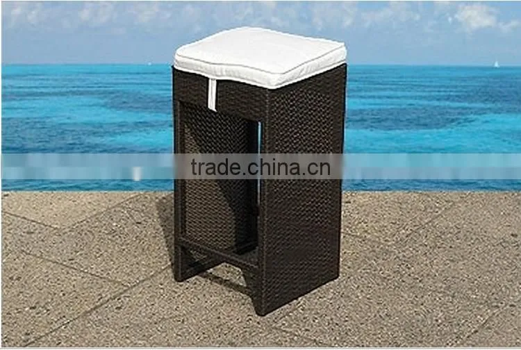 Latest high armless seat design rattan outdoor dining table and chair set