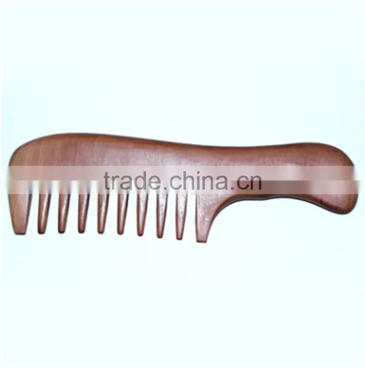Anti-static Health Care Half Moon Hair Silky Peach Wooden Wide Teeth Comb