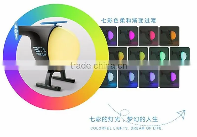 Night light aircraft Creative lamp for children to sleep The bedside night light helicopter LED charging Nightlight