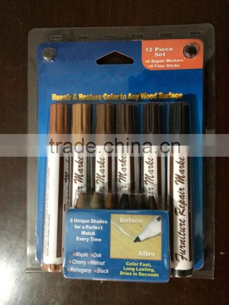 Furniture Repair Marker Touch-up Marker Crayon 12PCS