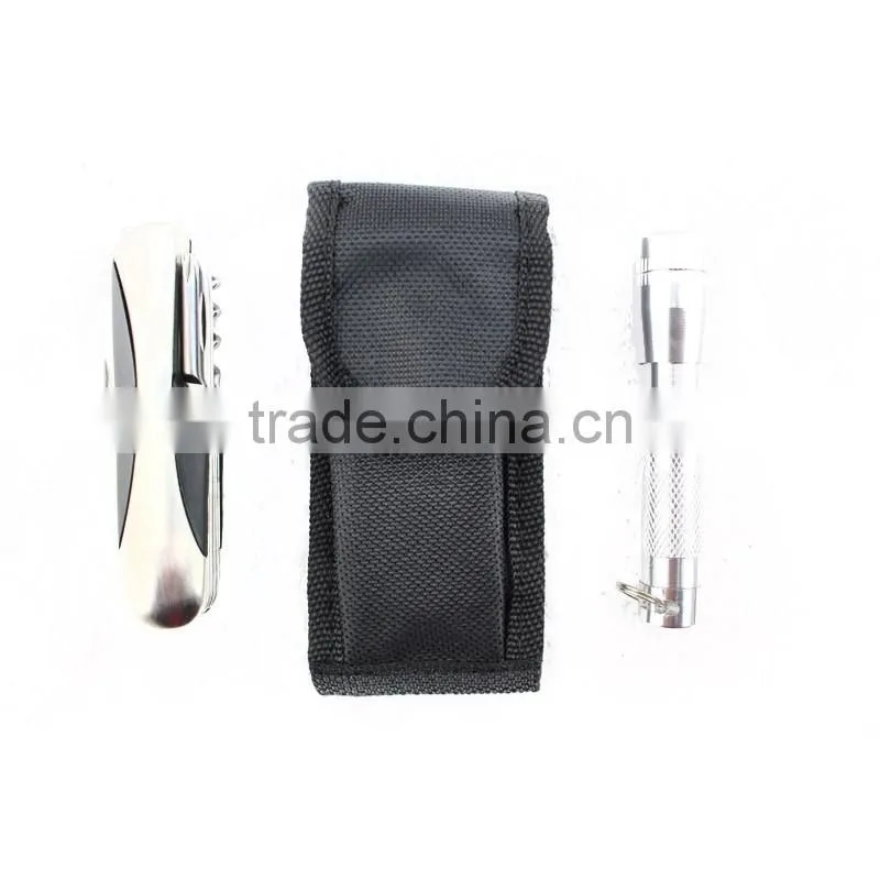 Outdoor camping multifunction knife and led torch with bag