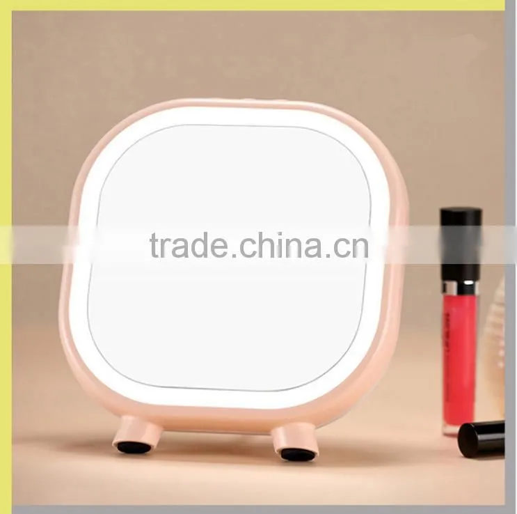 Desktop Makeup Mirror With Bluetooth Loudspeaker Box, USB Charge Table Lamp For Valentine Day