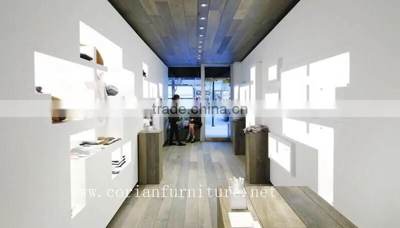 Acrylic solid surface corian modular designed shop display furniture