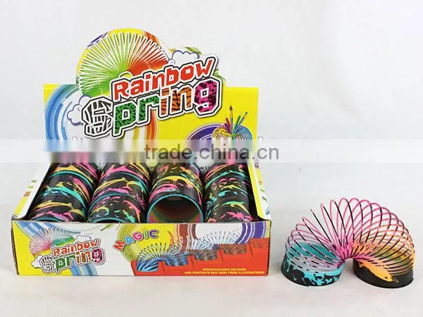 hot sale classic plastic rainbow spring with printed sea world educational toys for kids/promotional gift raibow circle
