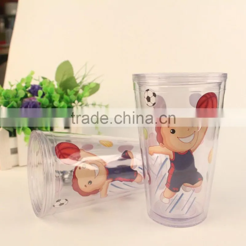 food grade material PS party glass with straw for promotional