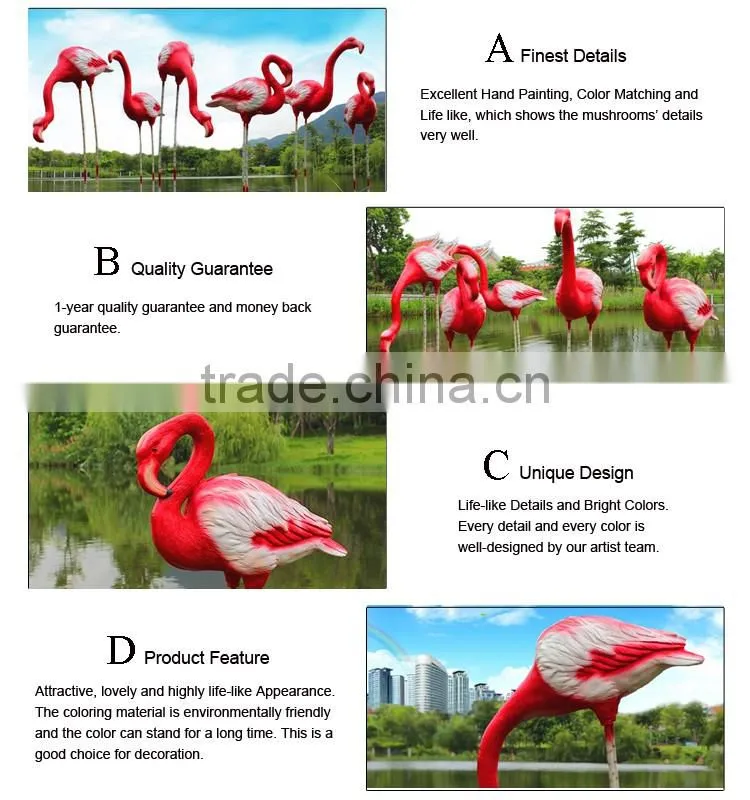 wholesale large resin garden animal statues fiberglass flamingo statue