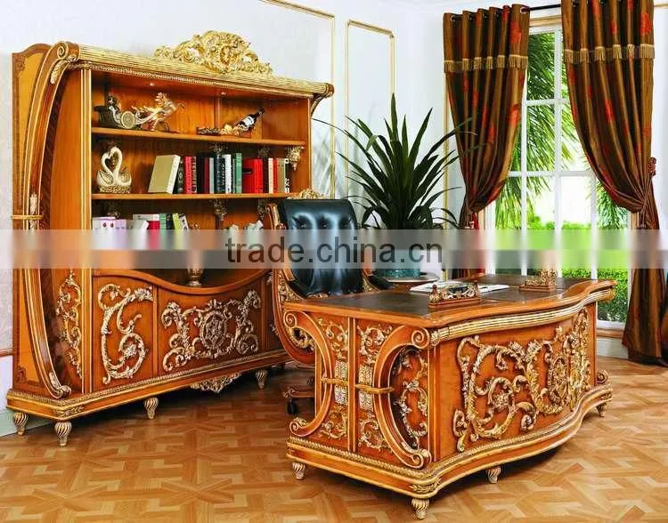 Classic Office Furniture,Antique Hand Carved Office Desk Furniture,Office Desk,Chair,File Cabinet,Book Cabinet (BF08-0263)