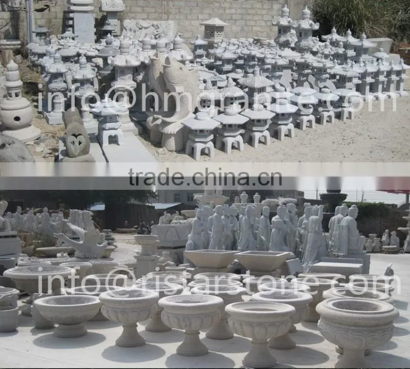 Japanese style garden granite stone lanterns
