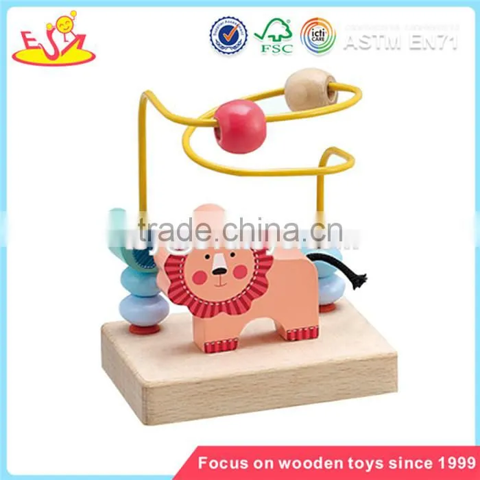 Wholesale new fashion wooden around beads toy beautiful wooden around beads toy W11B053