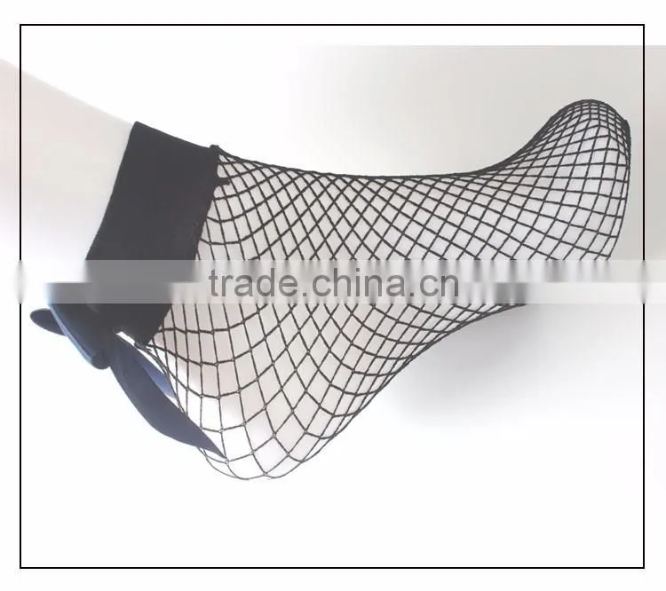 High Quality Fashion New Arrival Women Sexy Fishnet Socks/ fishnet socks with colorful bow tie