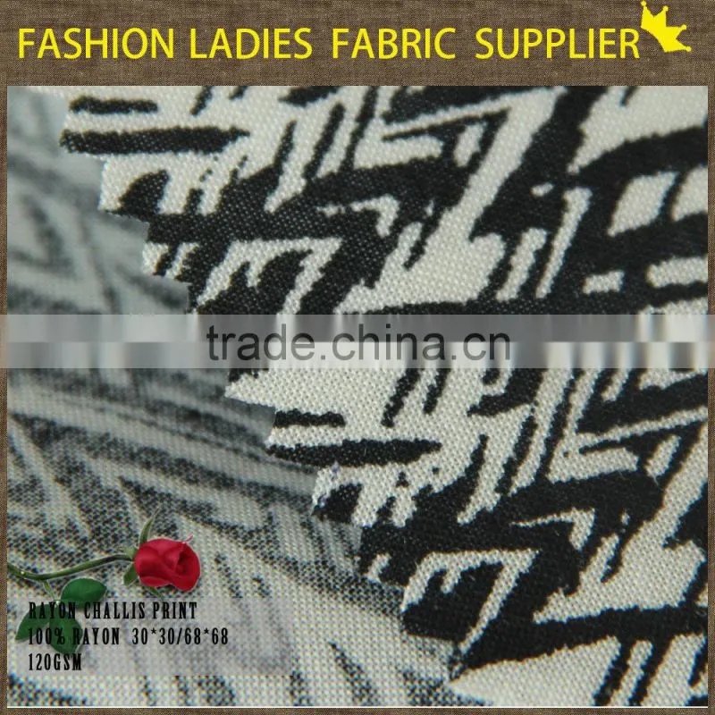 cicheng Brand design colorful 100% rayon chaliis print fabric