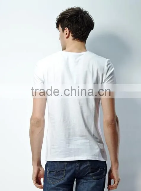 cotton t-shirt for men/men's short sleeve t shirt/shirts for men v neck