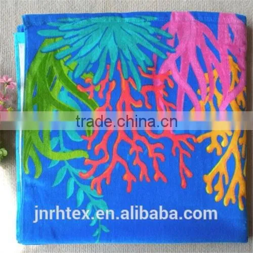 China custom high end photo printed velour beach towel