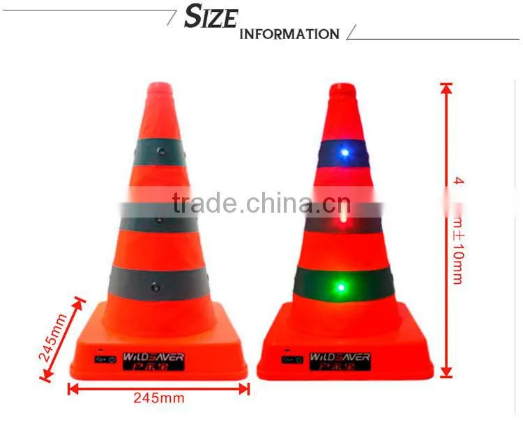 RGB lighting LED reflective safety road way traffic cone