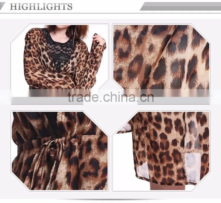 Alibaba sex leopard print robe,latest ladies sexy gown designs, women night robe