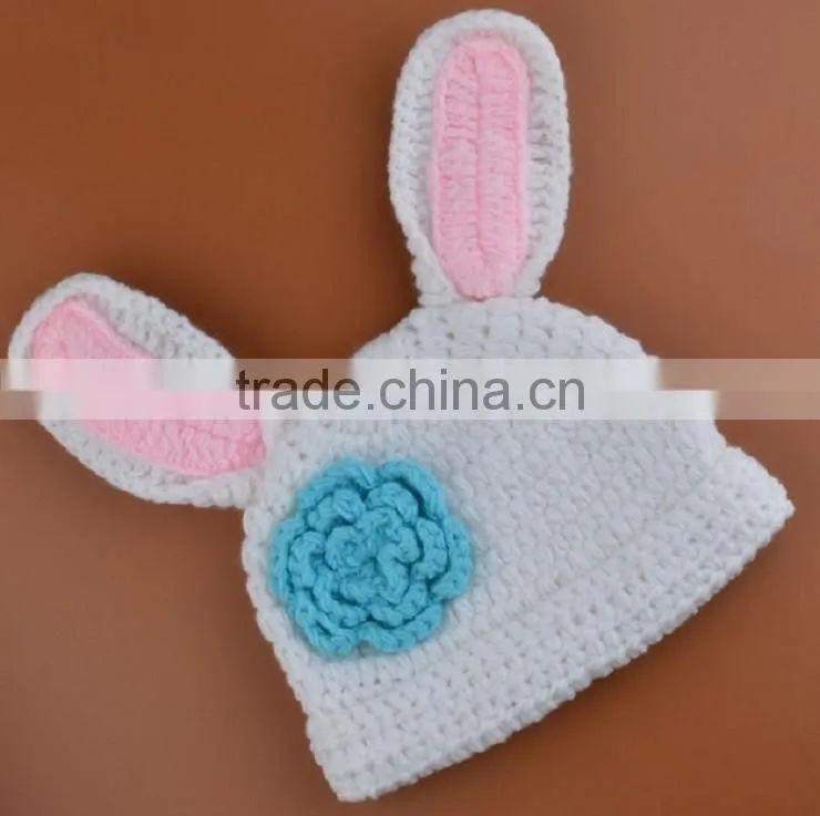 Baby Newborn Photography Props Crochet Baby Beanie Hat ,Knitted bunny Costume Outfit