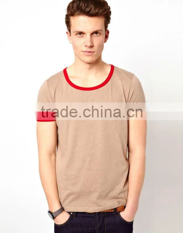 Contrast Neck Trim And Cuff Tee Shirt
