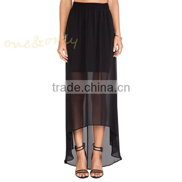 front short and long back skirt