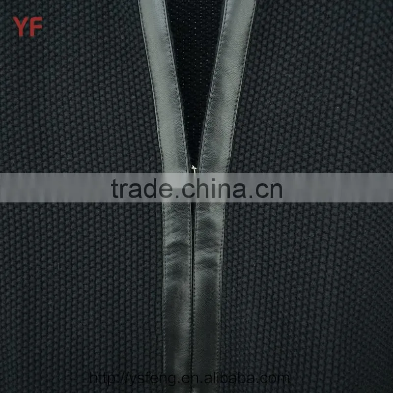 Fashion Knit Leather Sweater For Women