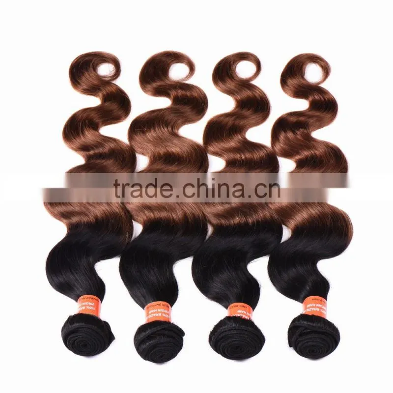 7a Grade Ombre Two Tone Color 1b/30# Body Wave Remy Human Hair Extension