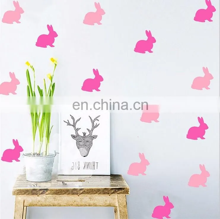 Cute Rabbit Ins Style Vinyl Wall Sticker Children Room Home Decoration Mural Roon Decal