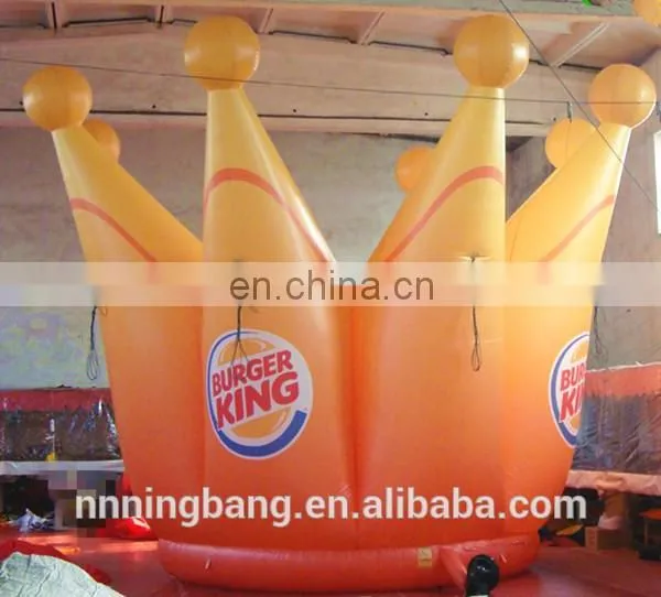 Yellow inflatable crown model for advertising,inflatable crown replica