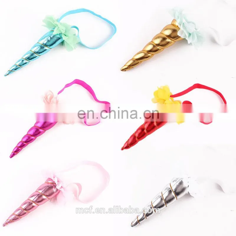 2018 New design headwear flower unicorn hairband cospay troll headband with hair for kids